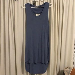 LNA blue high low open back dress